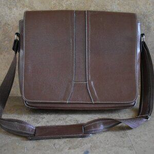 Vintage Leather Bag Laptop Genuine Messenger Men's Briefcase Satchel Brown Bag